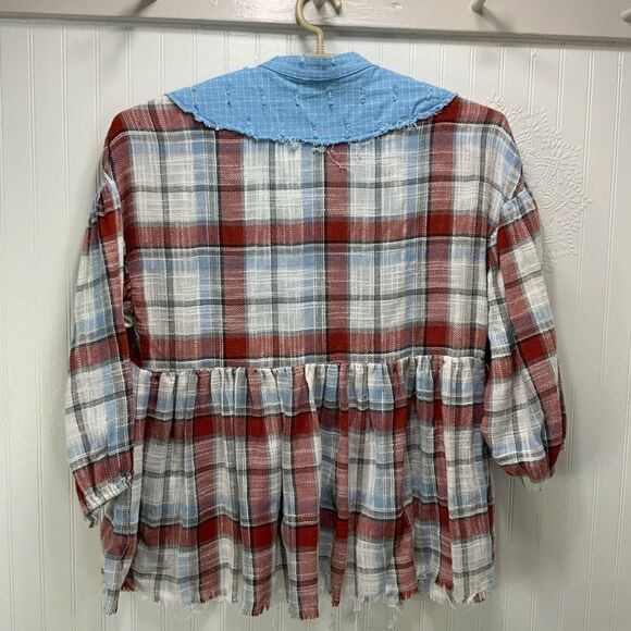 HYKU rag raw edge boho shirt - Picture 3 of 5